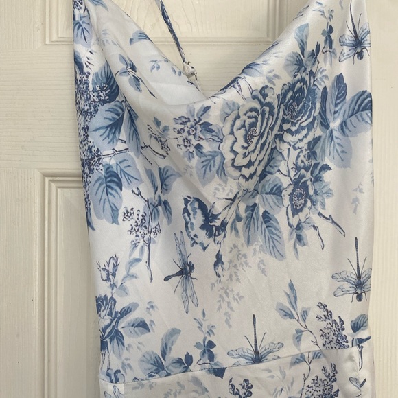 CIDER Blue and white print cocktail dress - Picture 3 of 7